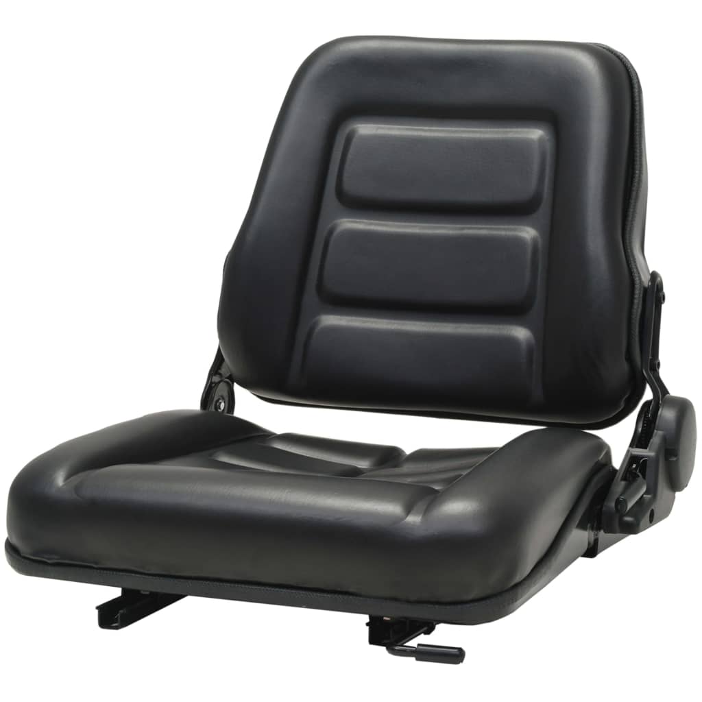 Forklift & Tractor Seat with Adjustable Backrest Black - Merkel Designers