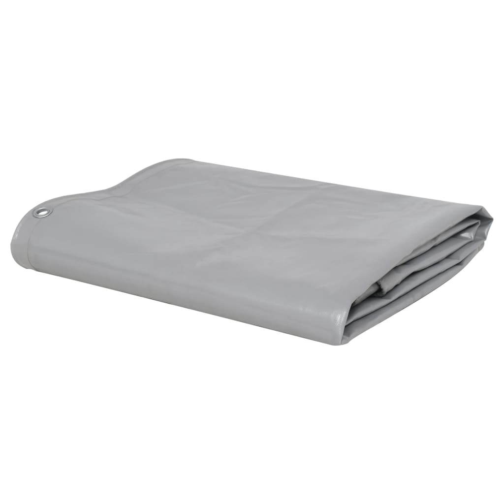 Tarpaulin 650 g/m2 4x4 m Grey - The Home Maker