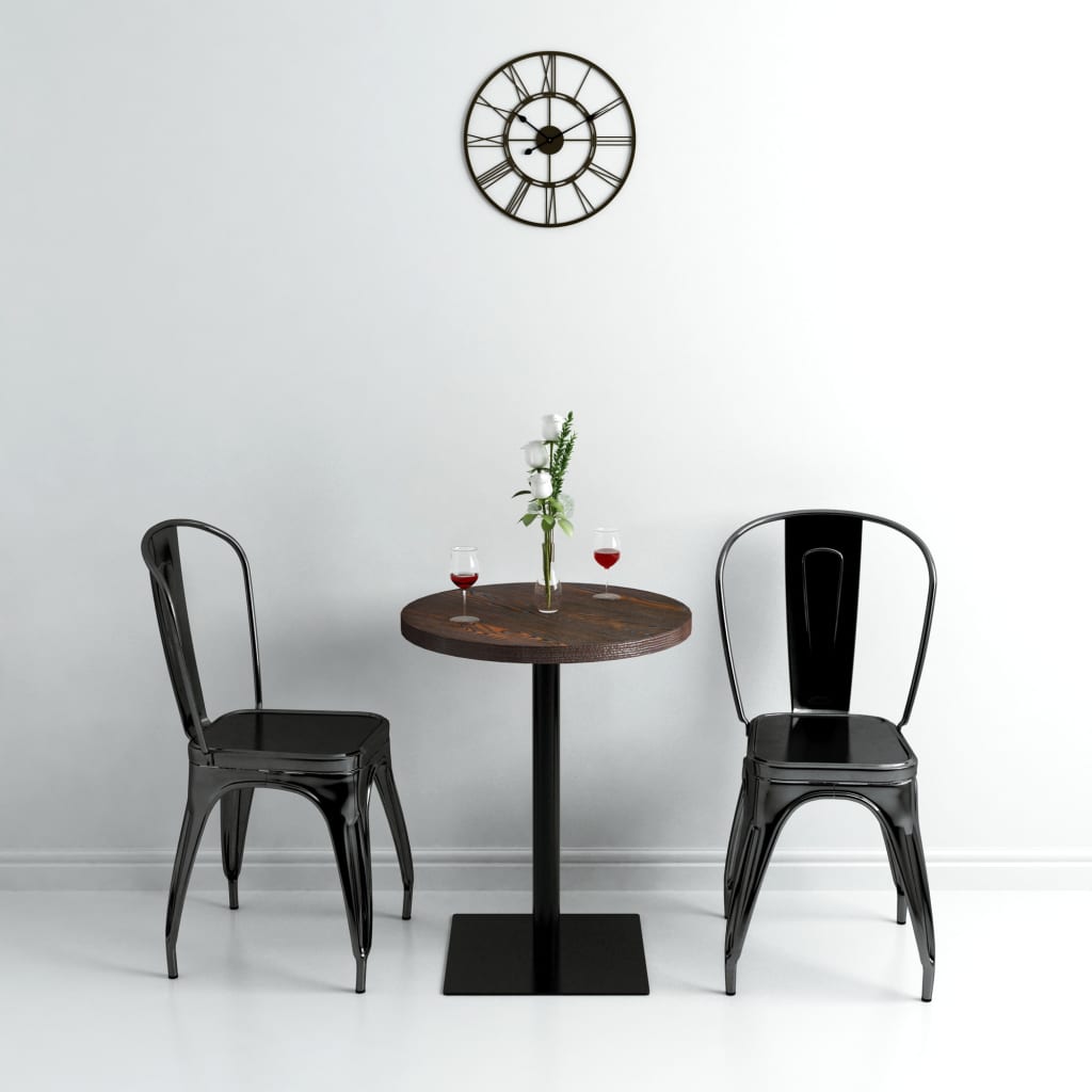 Bistro Table MDF and Steel Round 60x75 cm Dark Ash - All Things Good
