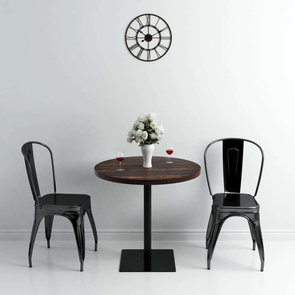 Bistro Table MDF and Steel Round 80x75 cm Dark Ash - Brittle & Co