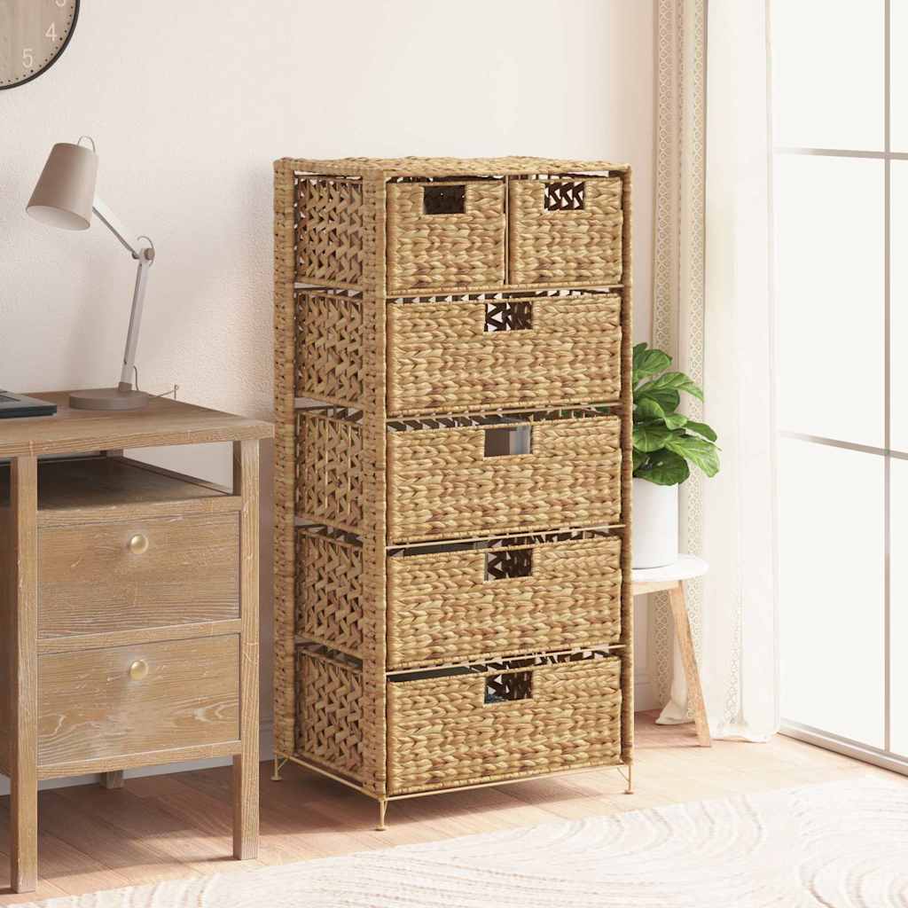 Storage Unit with 6 Baskets 47x37x100 cm Water Hyacinth - Millennium Furniture