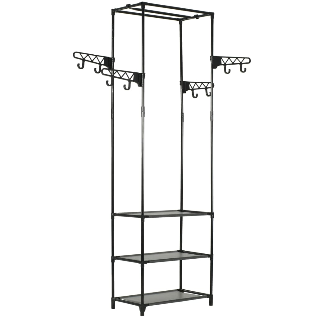 Clothes Rack Steel and Non-woven Fabric 55x28.5x175 cm Black - Merkel Designers