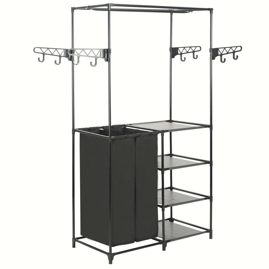 Clothes Rack Steel and Non-woven Fabric 87x44x158 cm Black - Tyrell & Tyrell
