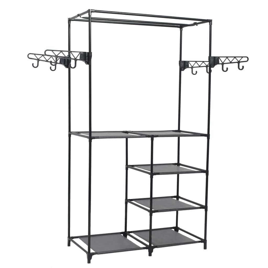 Clothes Rack Steel and Non-woven Fabric 87x44x158 cm Black - Discount Dealers