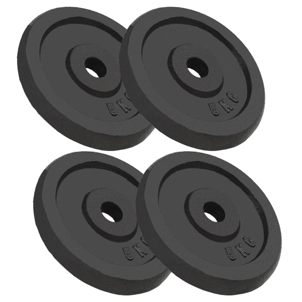 Weight Plates 4 pcs 4x5 kg Cast Iron - R and M Furniture