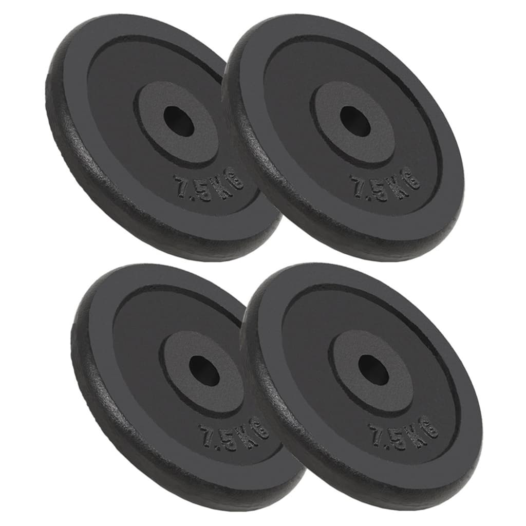 Weight Plates 4 pcs 4x7.5 kg Cast Iron - Casper Homes