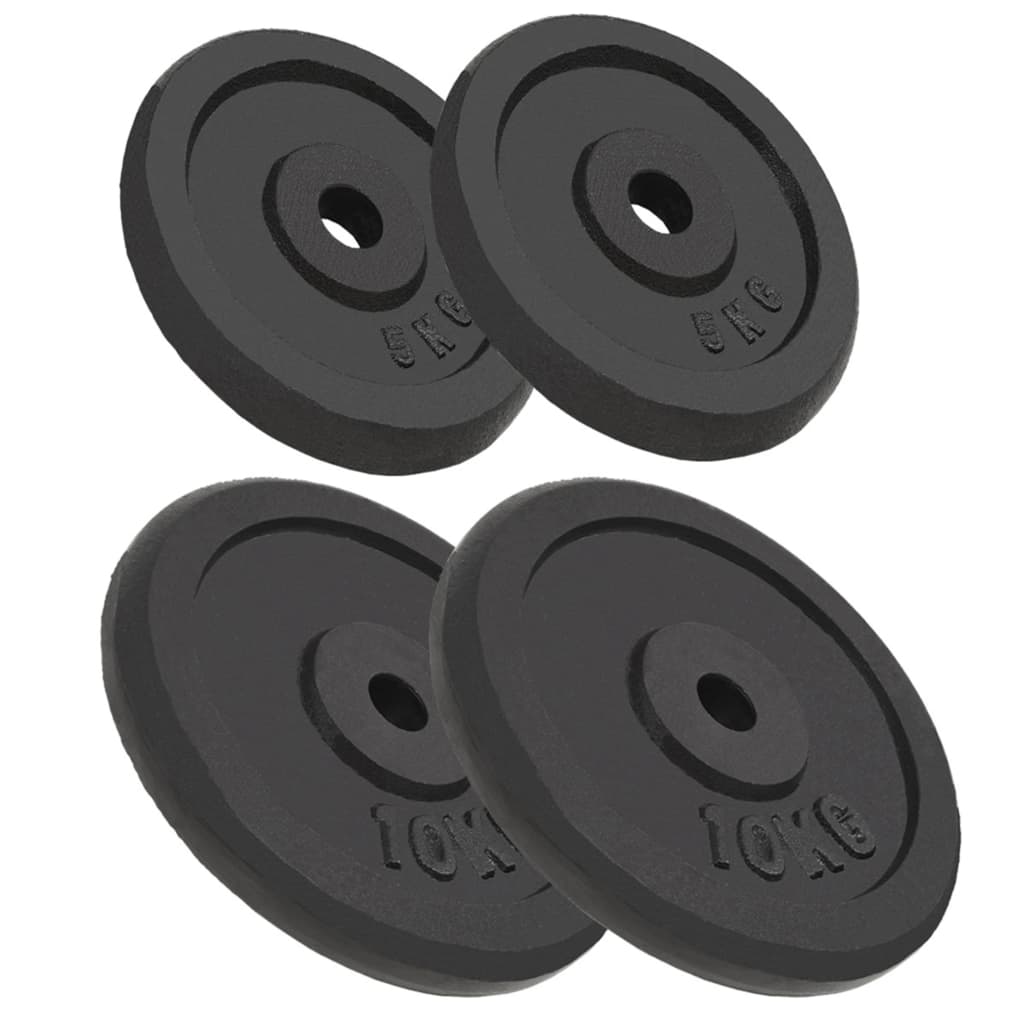Weight Plates 4 pcs 2x10 kg+2x5 kg Cast Iron - Sid & Sam