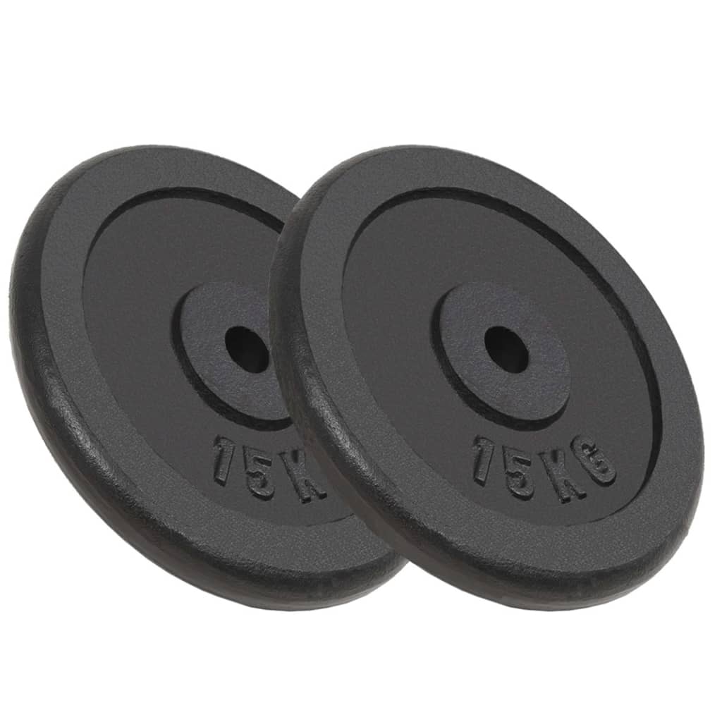 Weight Plates 2 pcs 2x15 kg Cast Iron - Brittle & Co