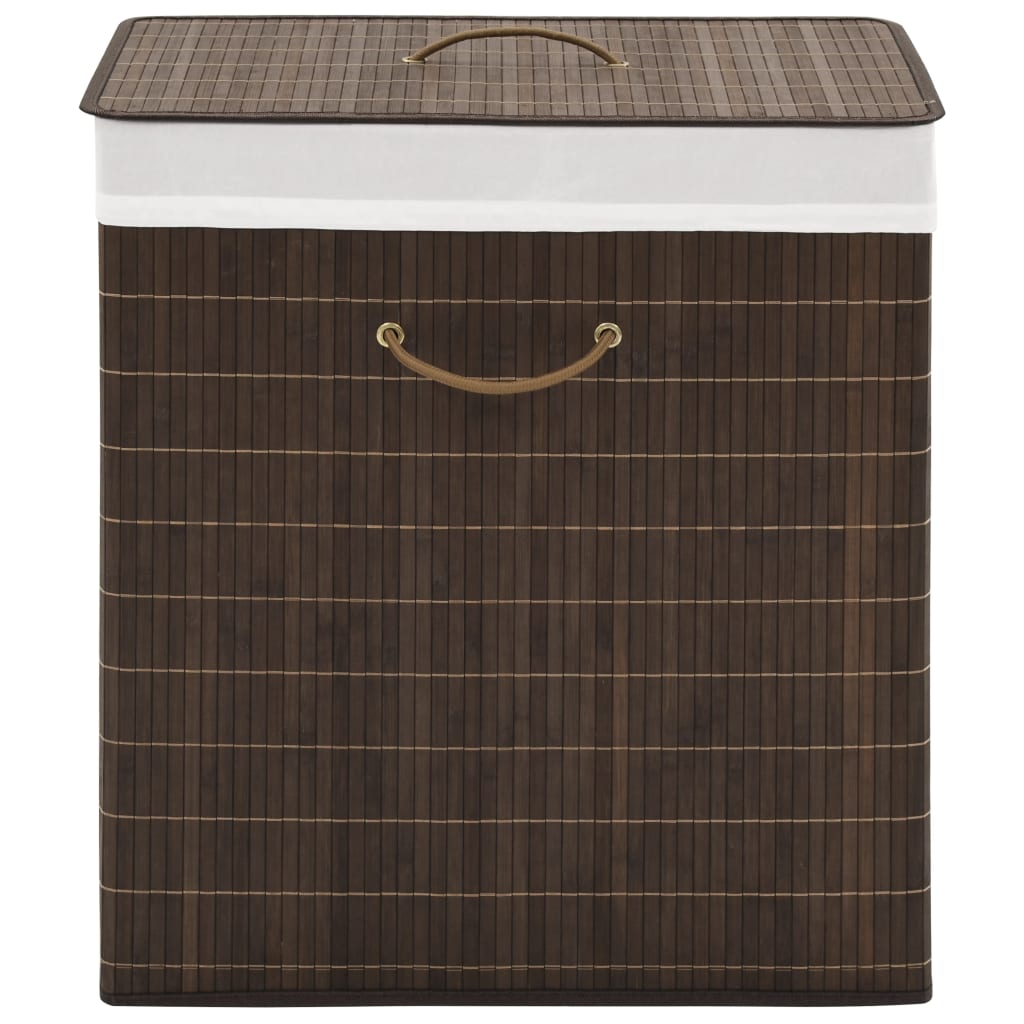 Bamboo Laundry Bin Rectangular Dark Brown - Decor Base