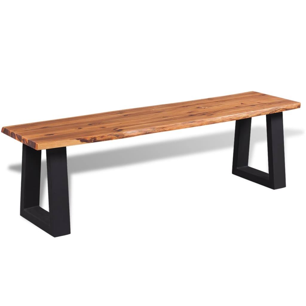 Bench Solid Acacia Wood 145 cm - Merlin Deals