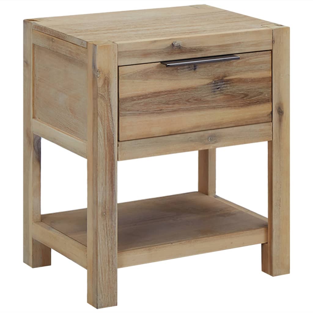 Bedside Table - CRAWFORD Nightstand Natural 40cm - Style and Chic
