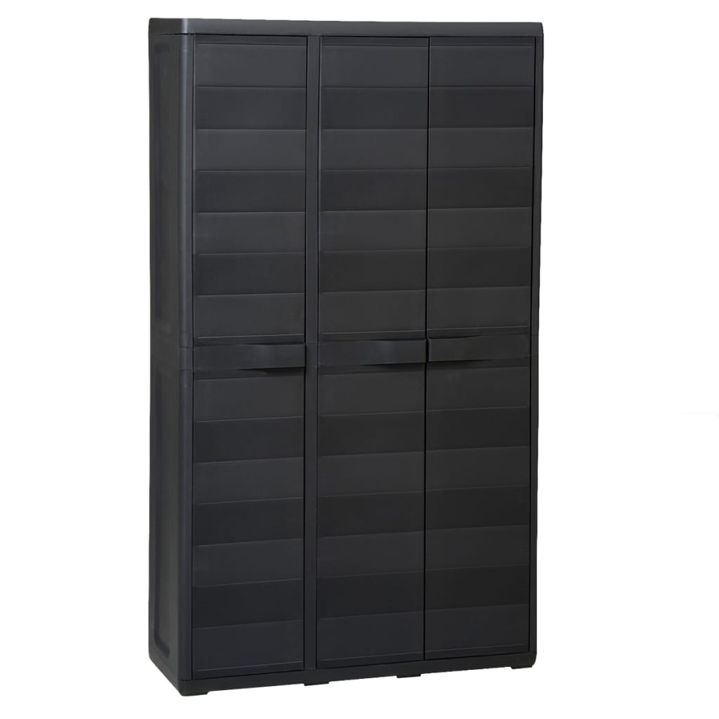 Garden Storage Cabinet with 4 Shelves Black - Merlin Deals