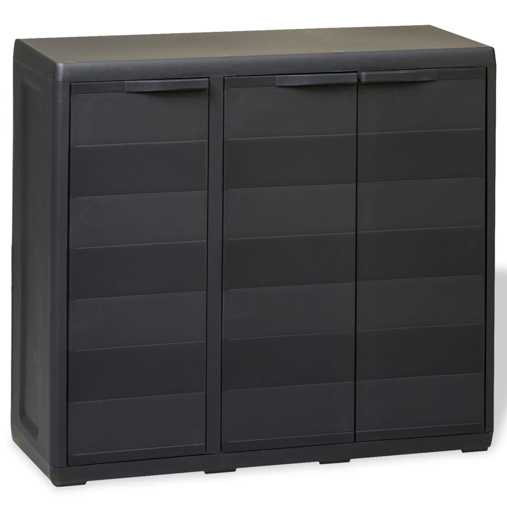 Garden Storage Cabinet with 2 Shelves Black - Style and Chic