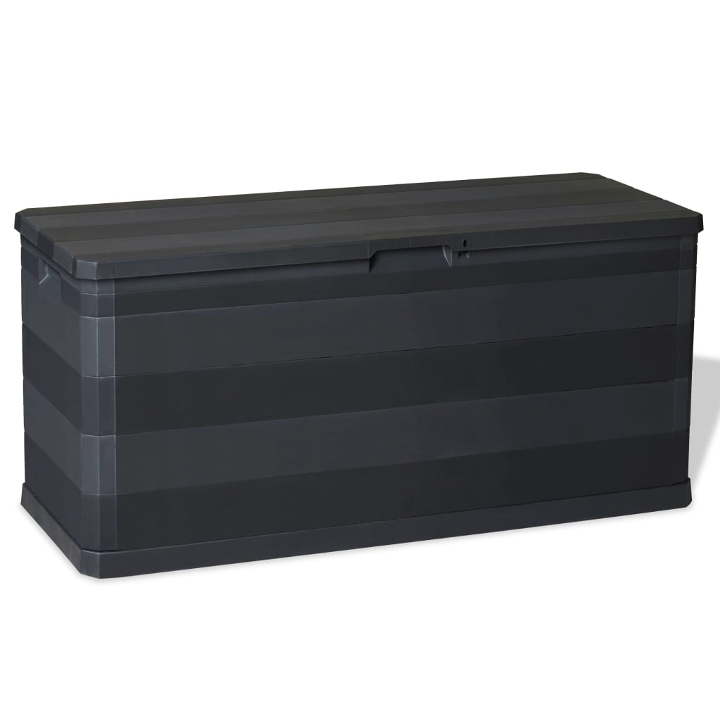 Garden Storage Box Black 117x45x56 cm - The Home Maker