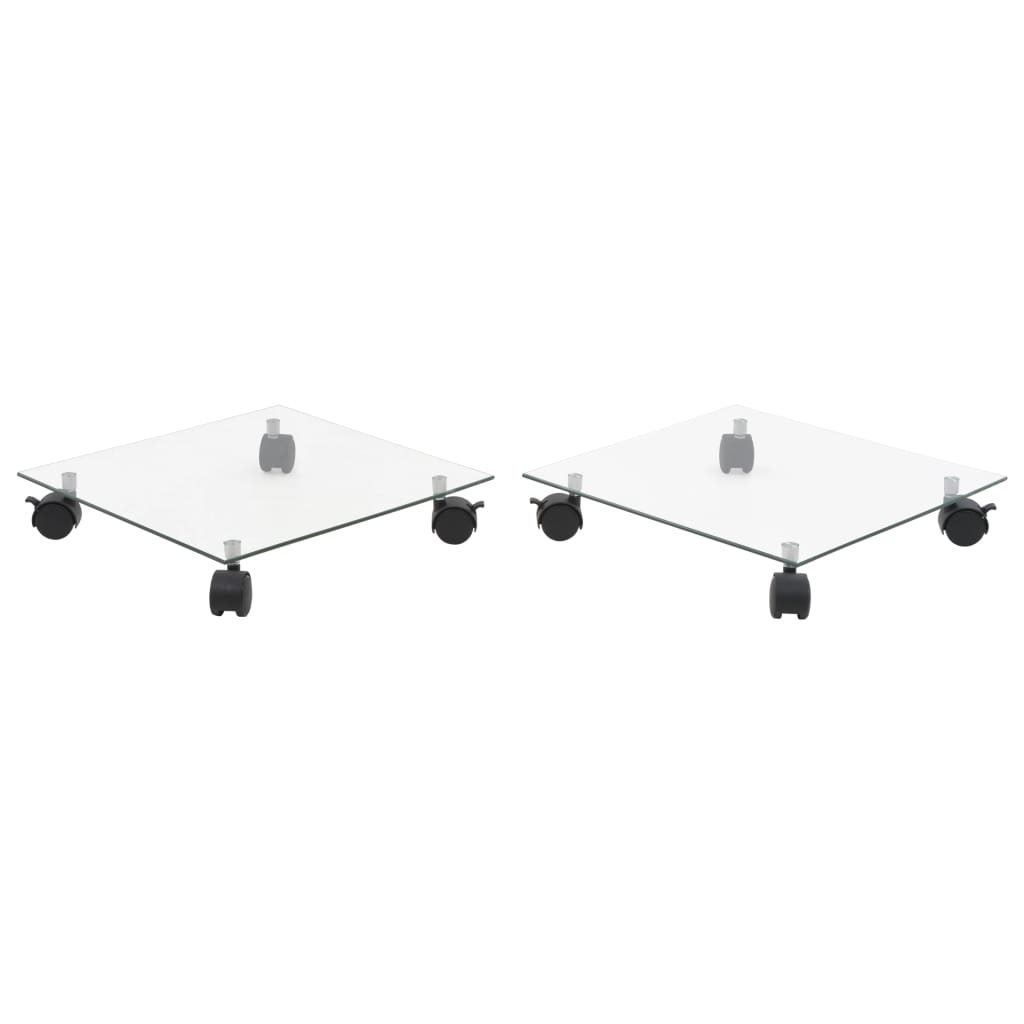 Plant Rollers 2 pcs Tempered Glass 35x35 cm Square - Decor Base