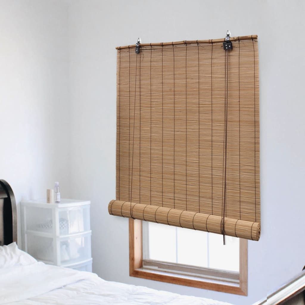 Roller Blind Bamboo 100x220 cm Brown - Discount Dealers