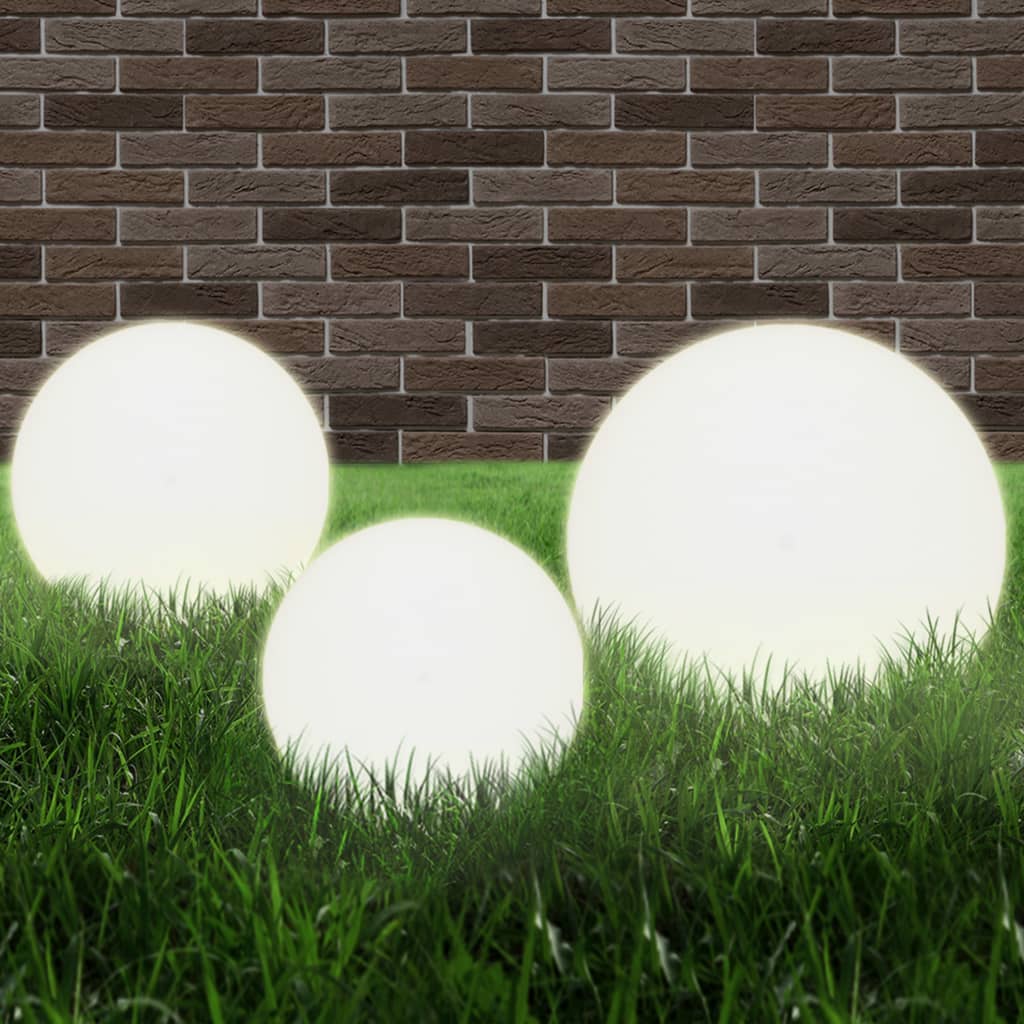LED Bowl Lamp Set 3 Pieces Spherical 20/30/40 cm PMMA - Sid & Sam