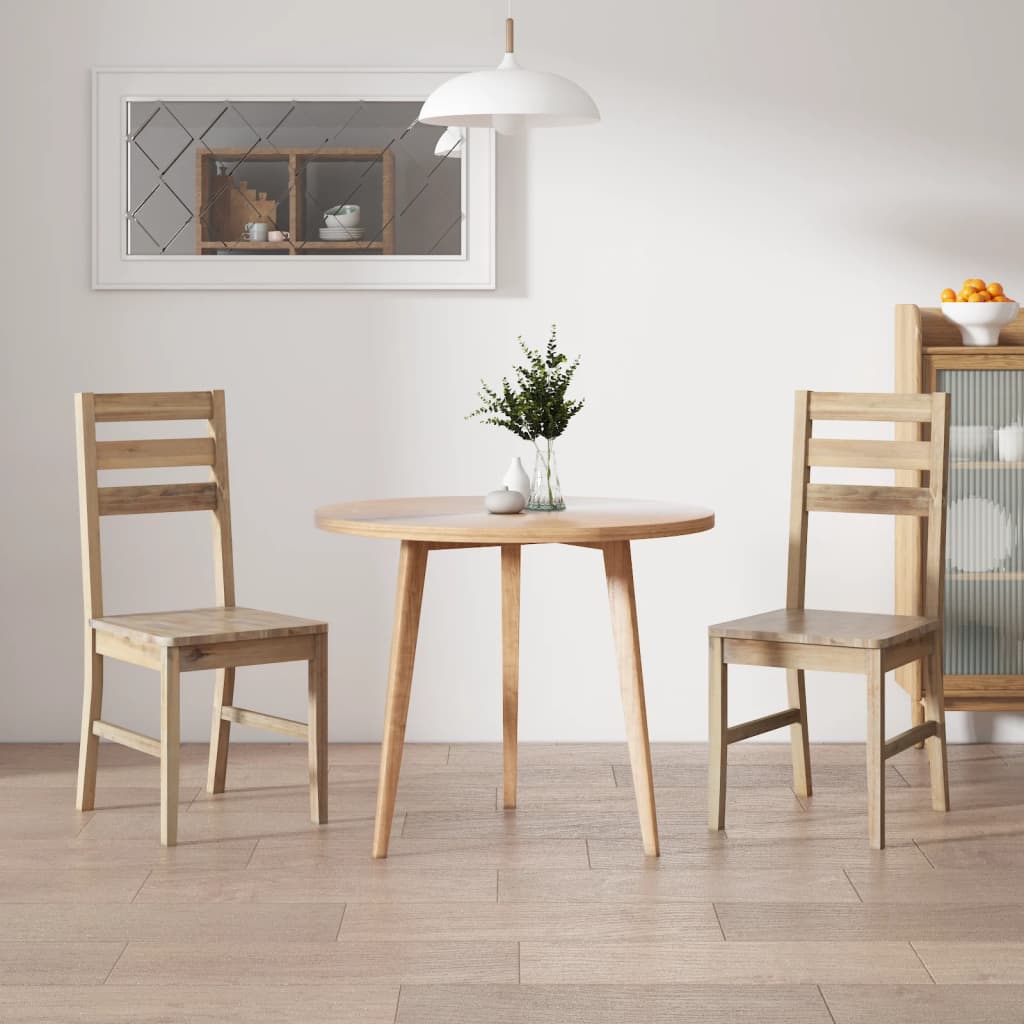 Dining Chairs 2 pcs Solid Acacia Wood - Sid & Sam