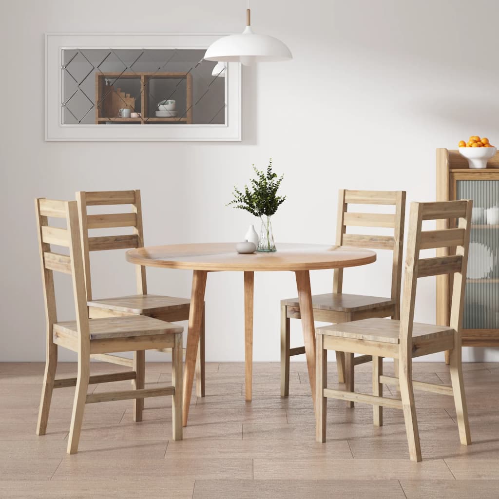 Dining Chairs 4 pcs Solid Acacia Wood - Decor Base