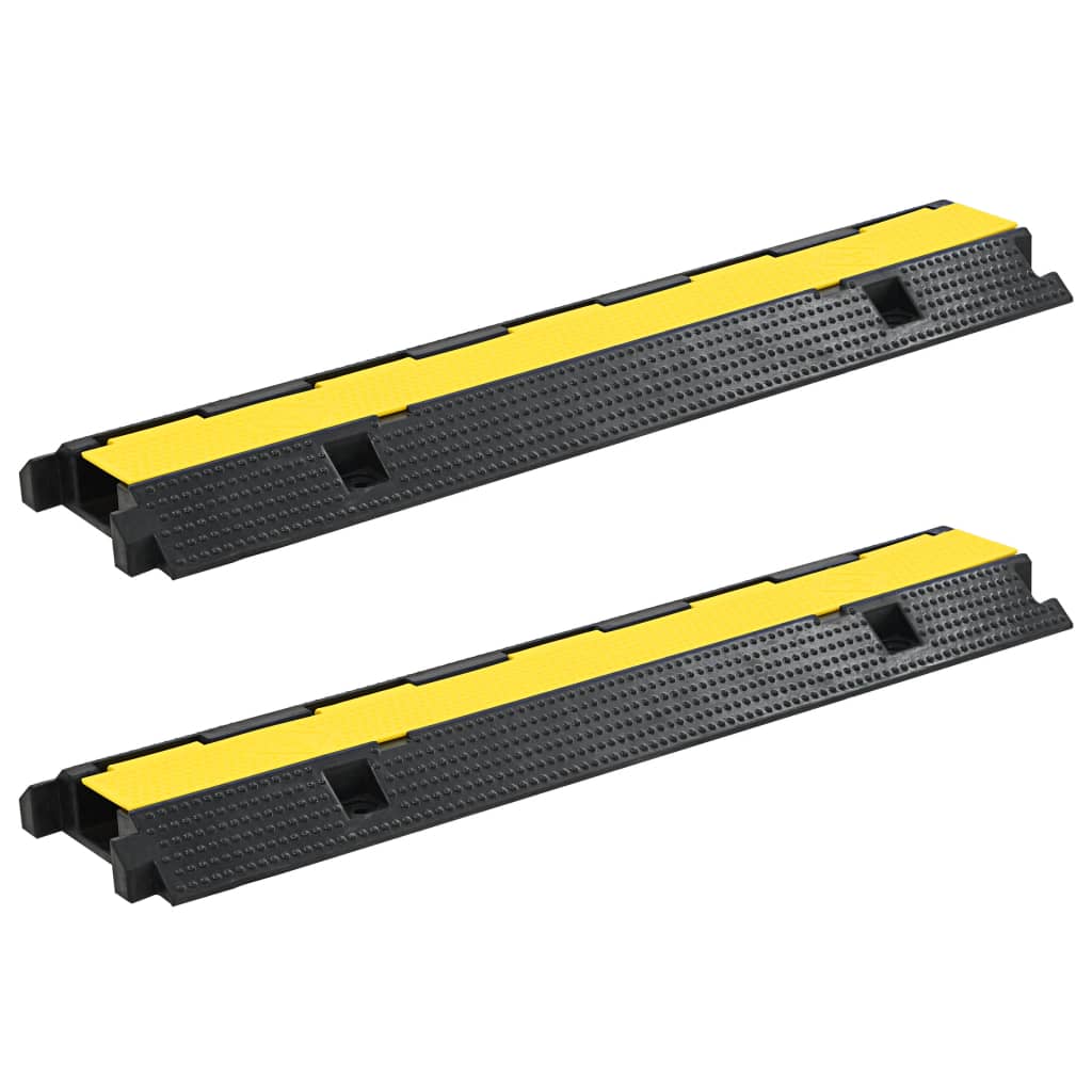 Cable Protector Ramps 2 pcs 1 Channel Rubber 100 cm - Direct Imports