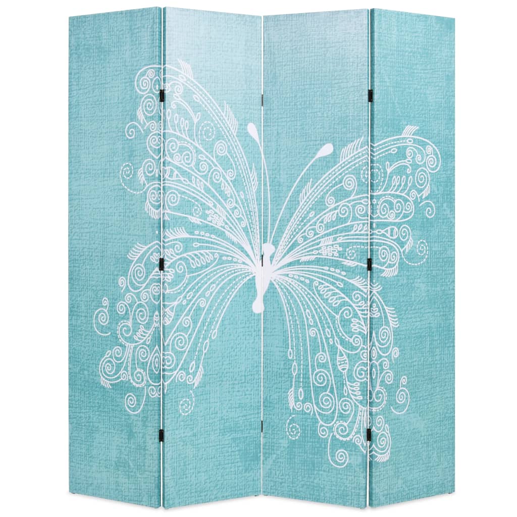 Folding Room Divider 160x170 cm Butterfly Blue - Merlin Deals