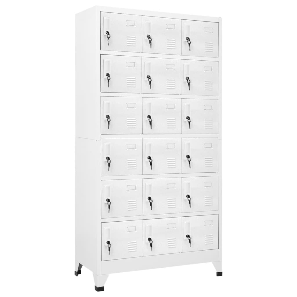 Locker Cabinet with 18 Compartments Metal 90x40x180 cm - Millennium Furniture