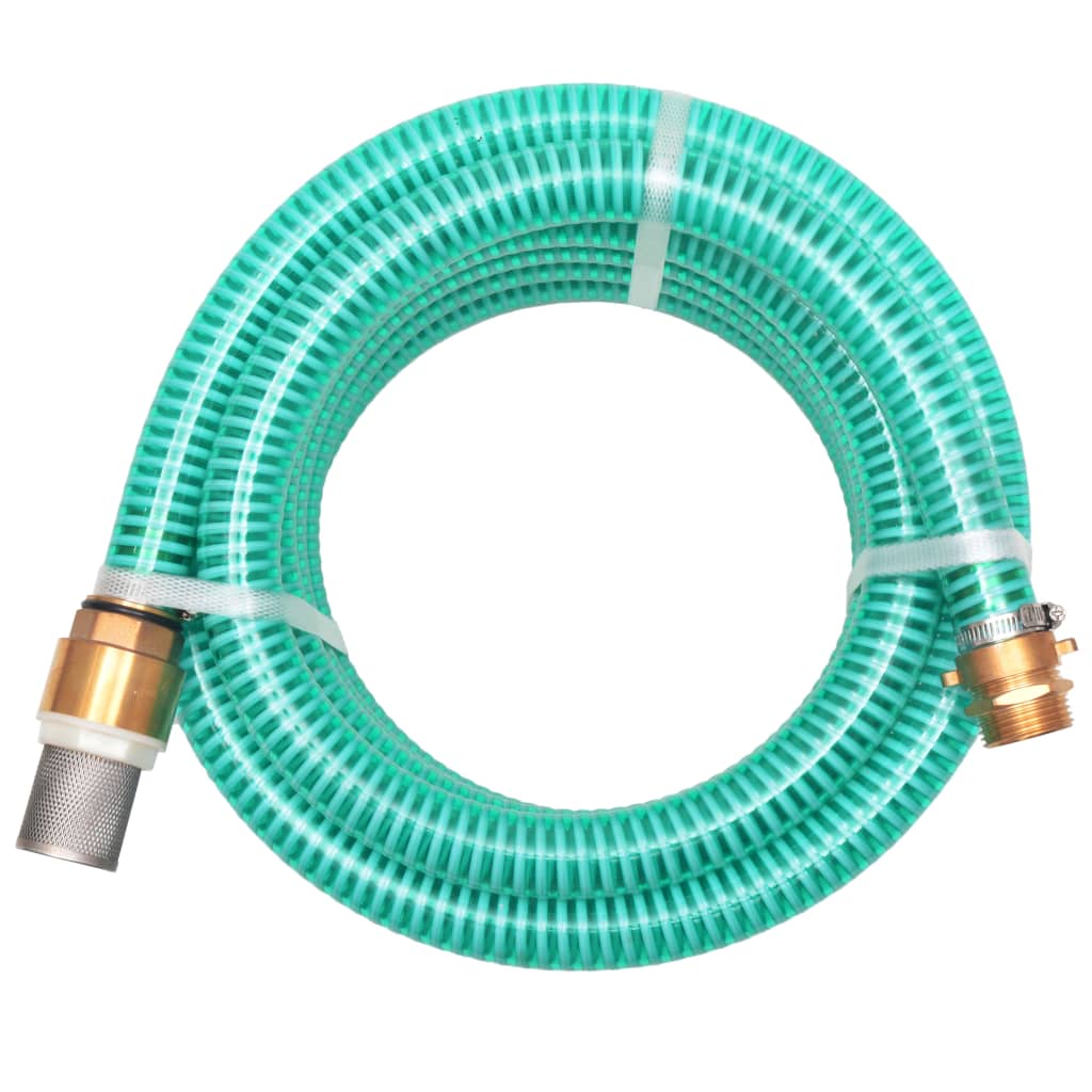 Suction Hose with Brass Connectors 10 m 25 mm Green - All Things Good