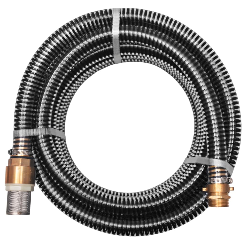 Suction Hose with Brass Connectors 7 m 25 mm Black - Direct Imports
