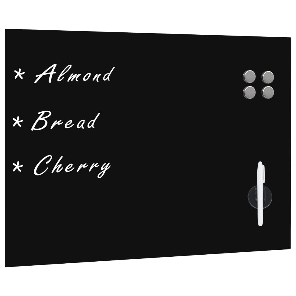 Wall Mounted Magnetic Blackboard Glass 80x60 cm - Decor Base