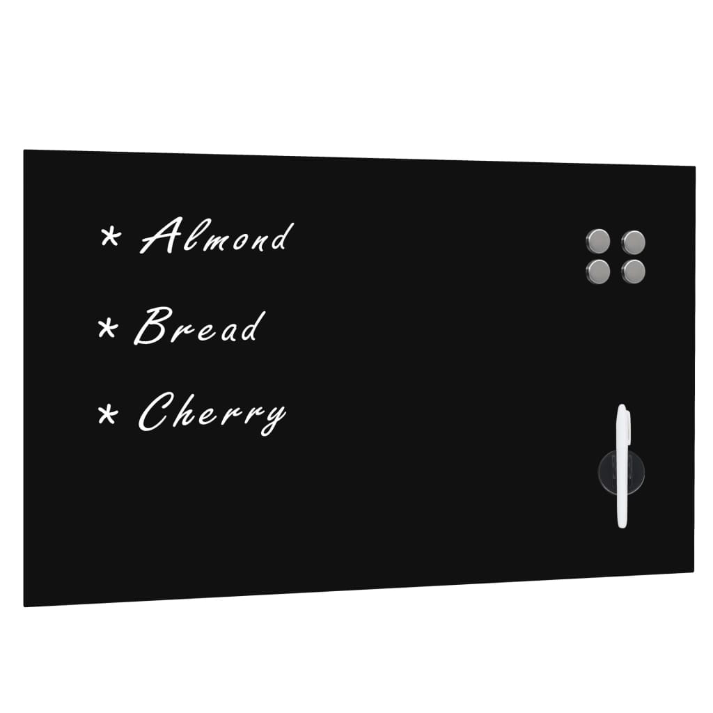Wall Mounted Magnetic Blackboard Glass 100x60 cm - Unbeatable Bargains