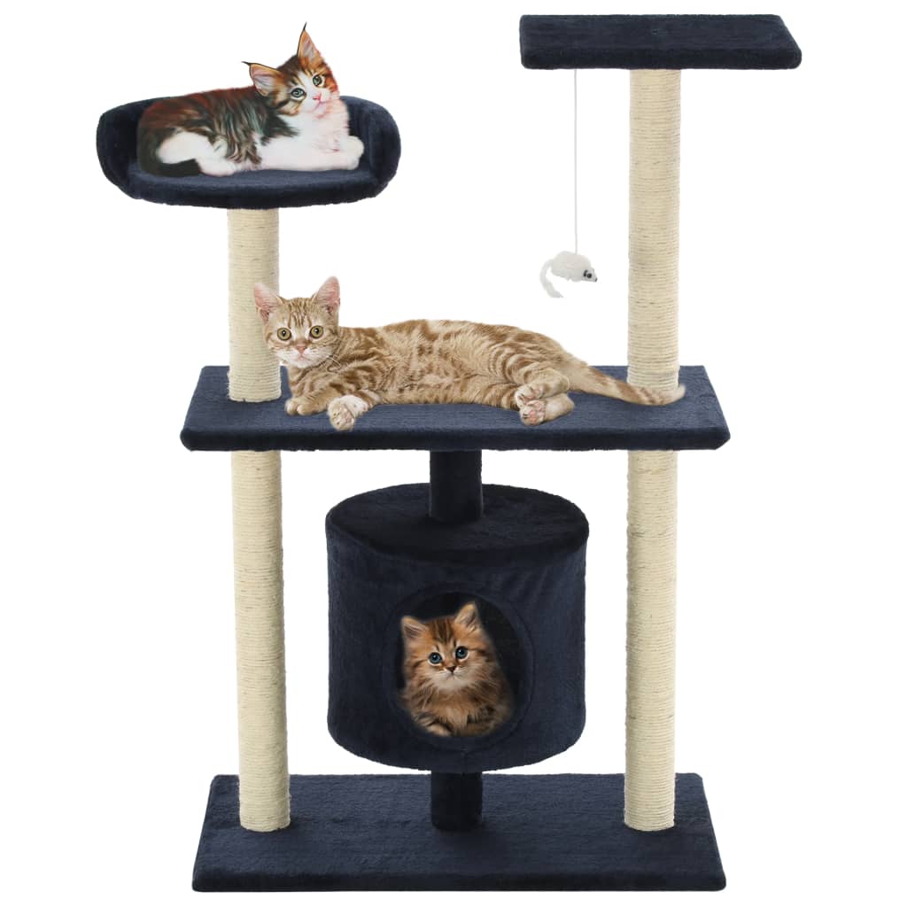 Cat Tree with Sisal Scratching Posts 95 cm Dark Blue - Brittle & Co