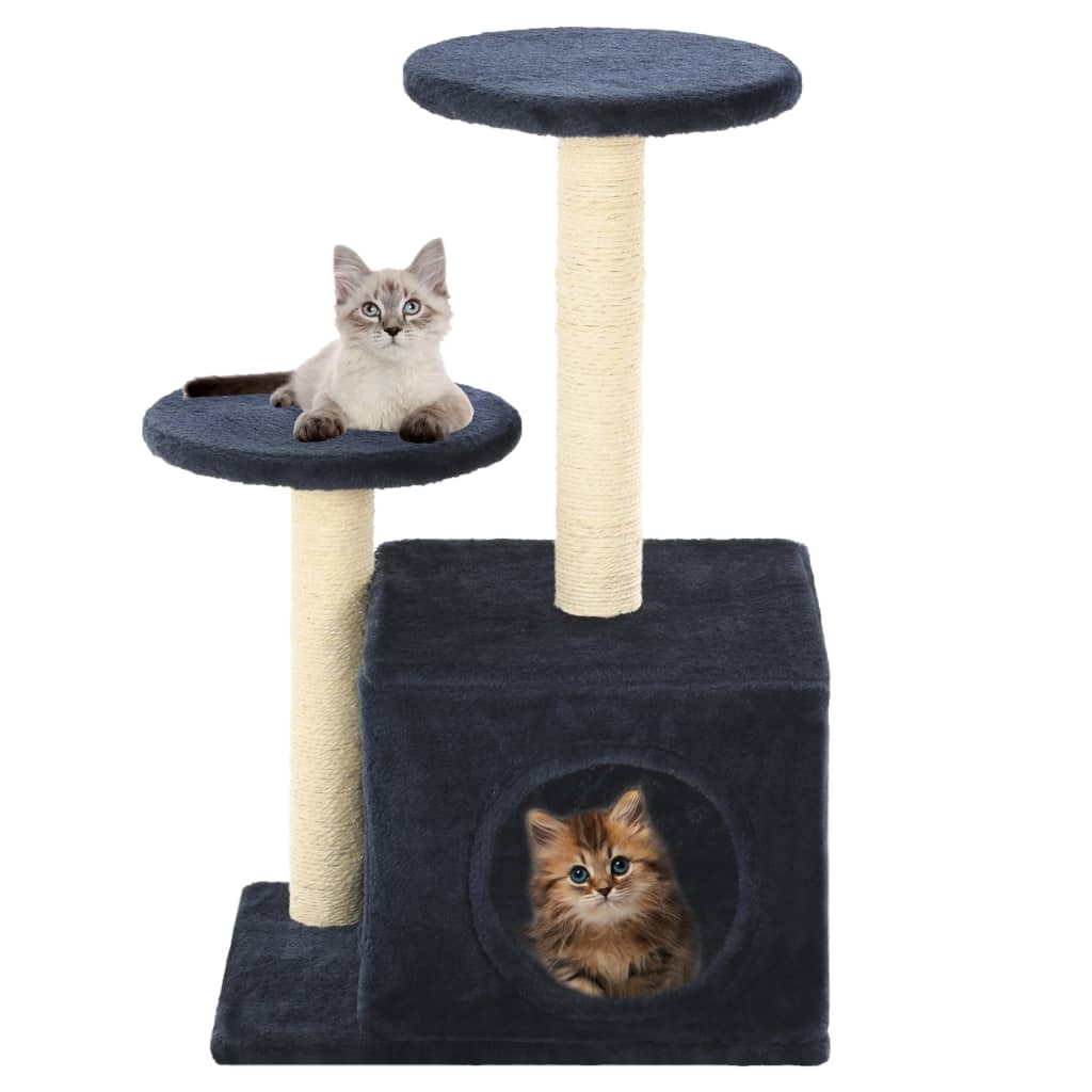 Cat Tree with Sisal Scratching Posts 60 cm Dark Blue - Tyrell & Tyrell