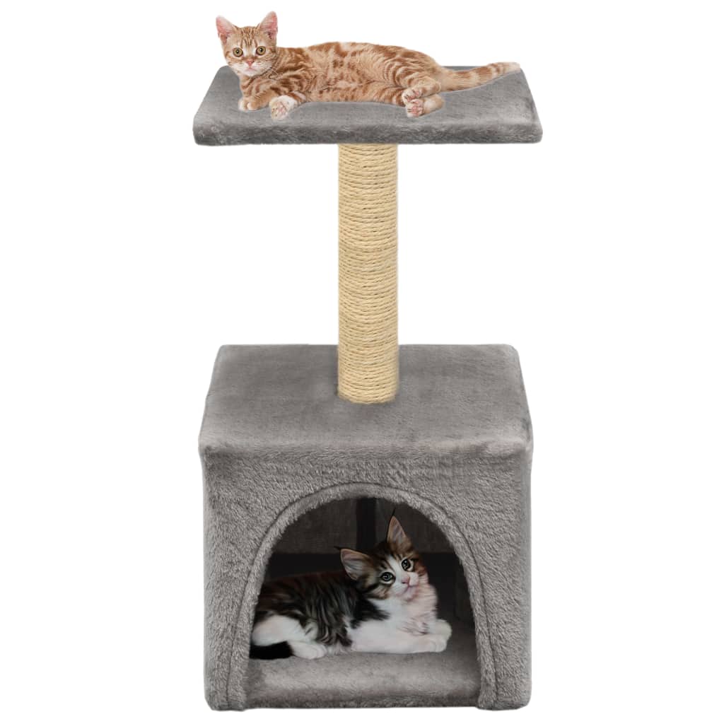 Cat Tree with Sisal Scratching Post 55 cm Grey - R and M Furniture