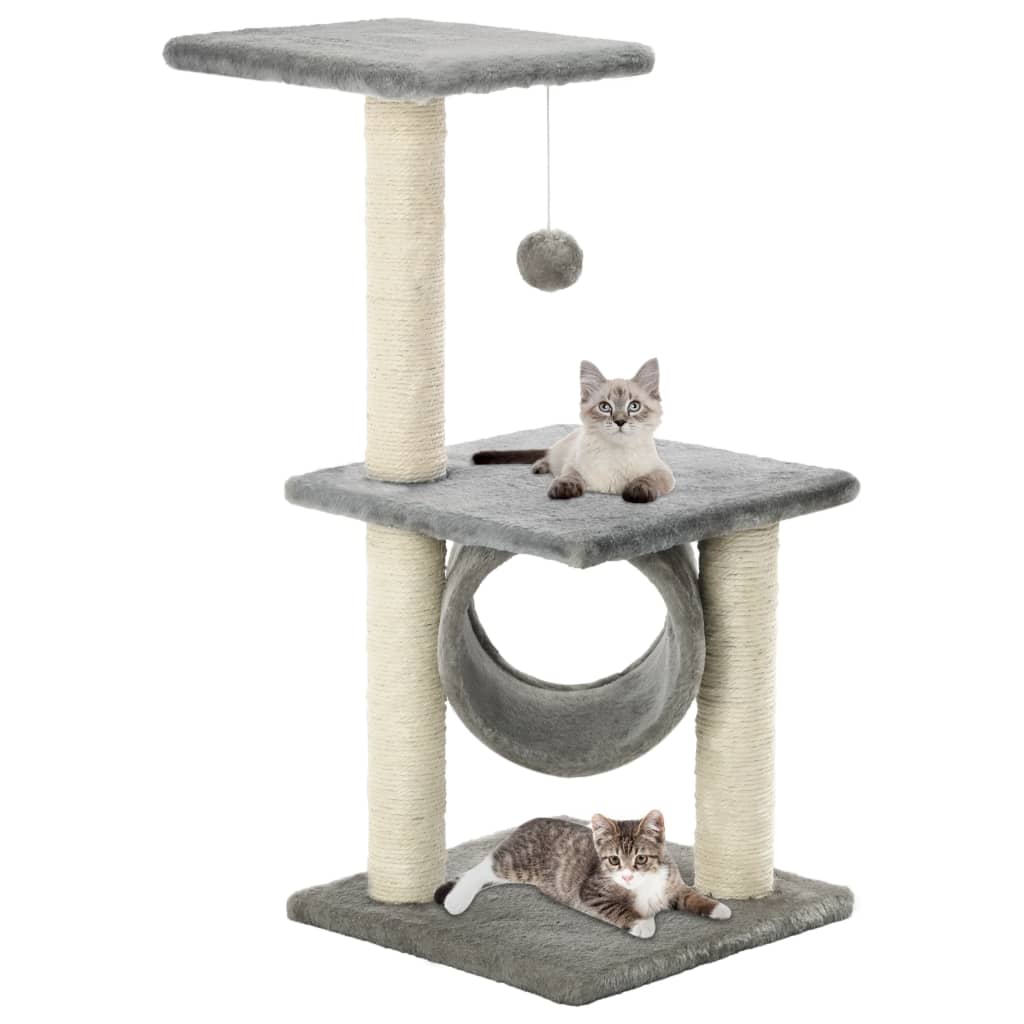 vidaXLCat Tree with Sisal Scratching Posts 65 cm Grey - Millennium Furniture