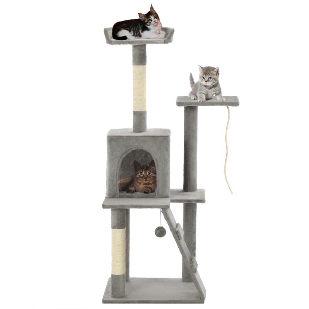 Cat Tree with Sisal Scratching Posts 120 cm Grey - Millennium Furniture