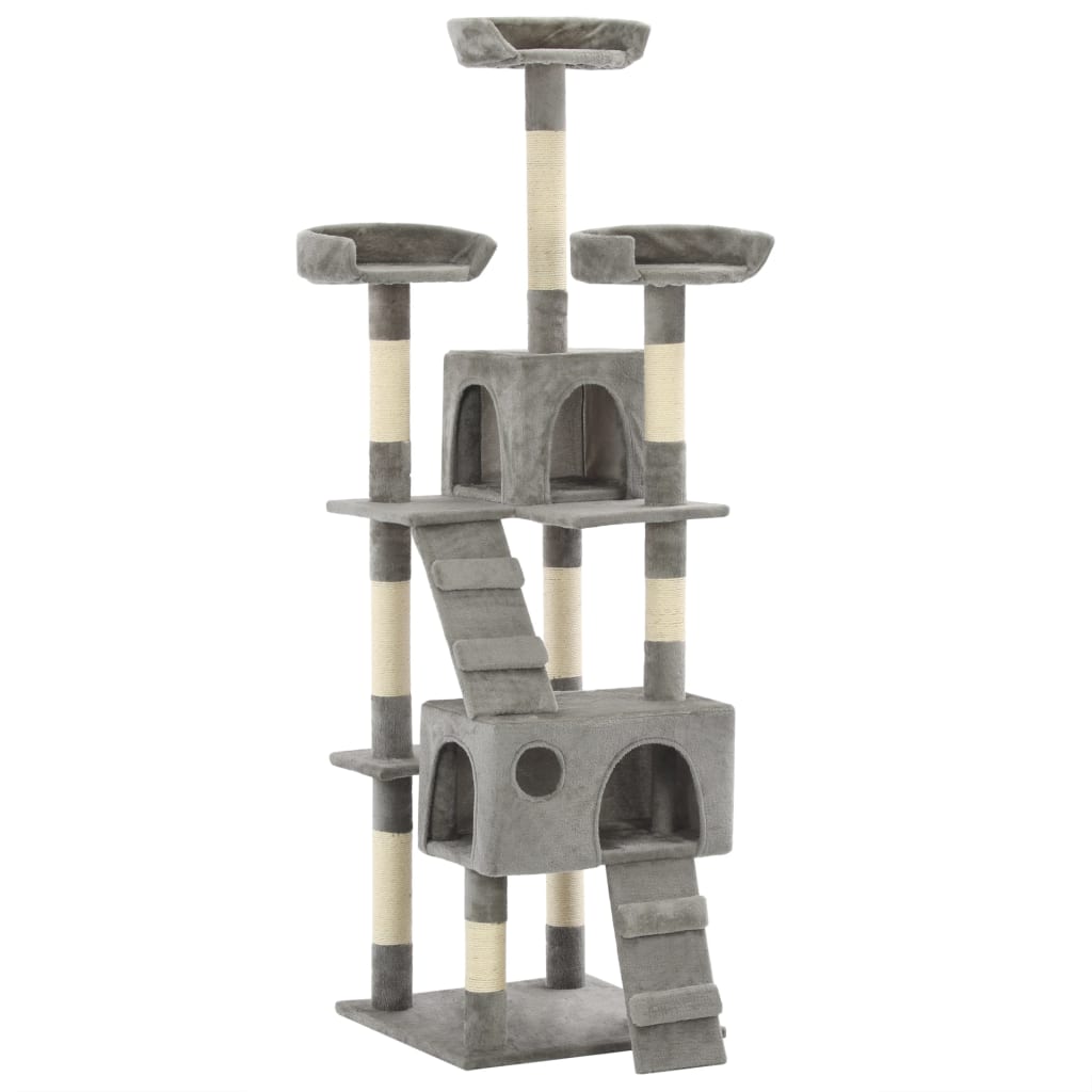 Cat Tree with Sisal Scratching Posts 170 cm Grey - Brittle & Co