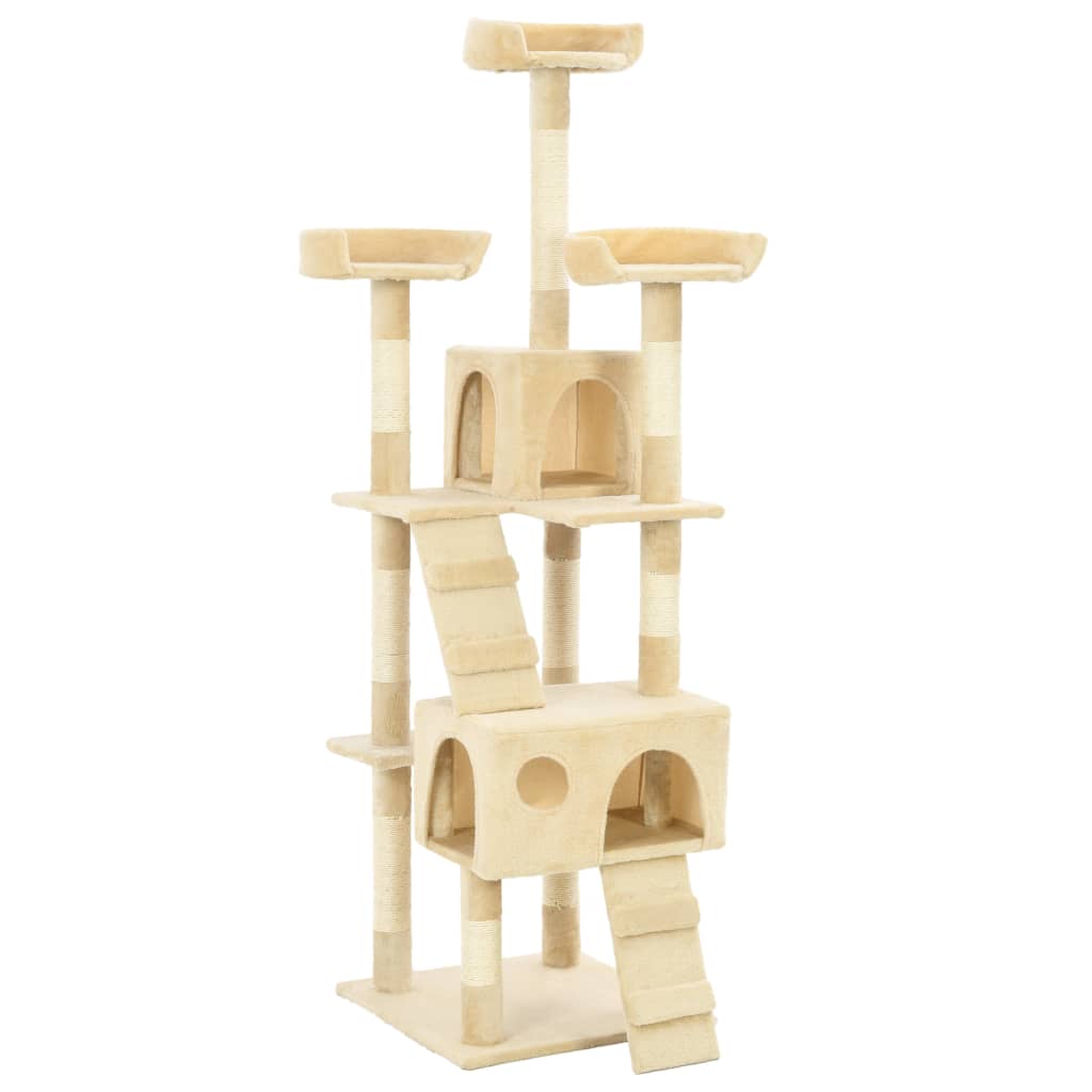 Cat Tree with Sisal Scratching Posts 170 cm Beige - All Things Good