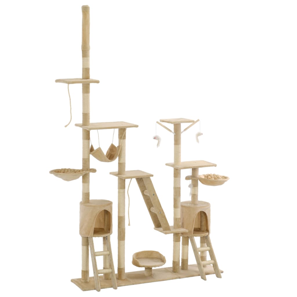 Cat Tree with Sisal Scratching Posts 230-250 cm Beige - Tyrell & Tyrell