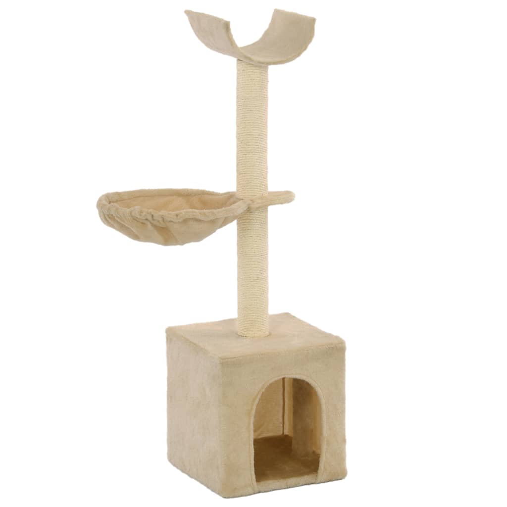 Cat Tree with Sisal Scratching Posts 105 cm Beige - Decor Base