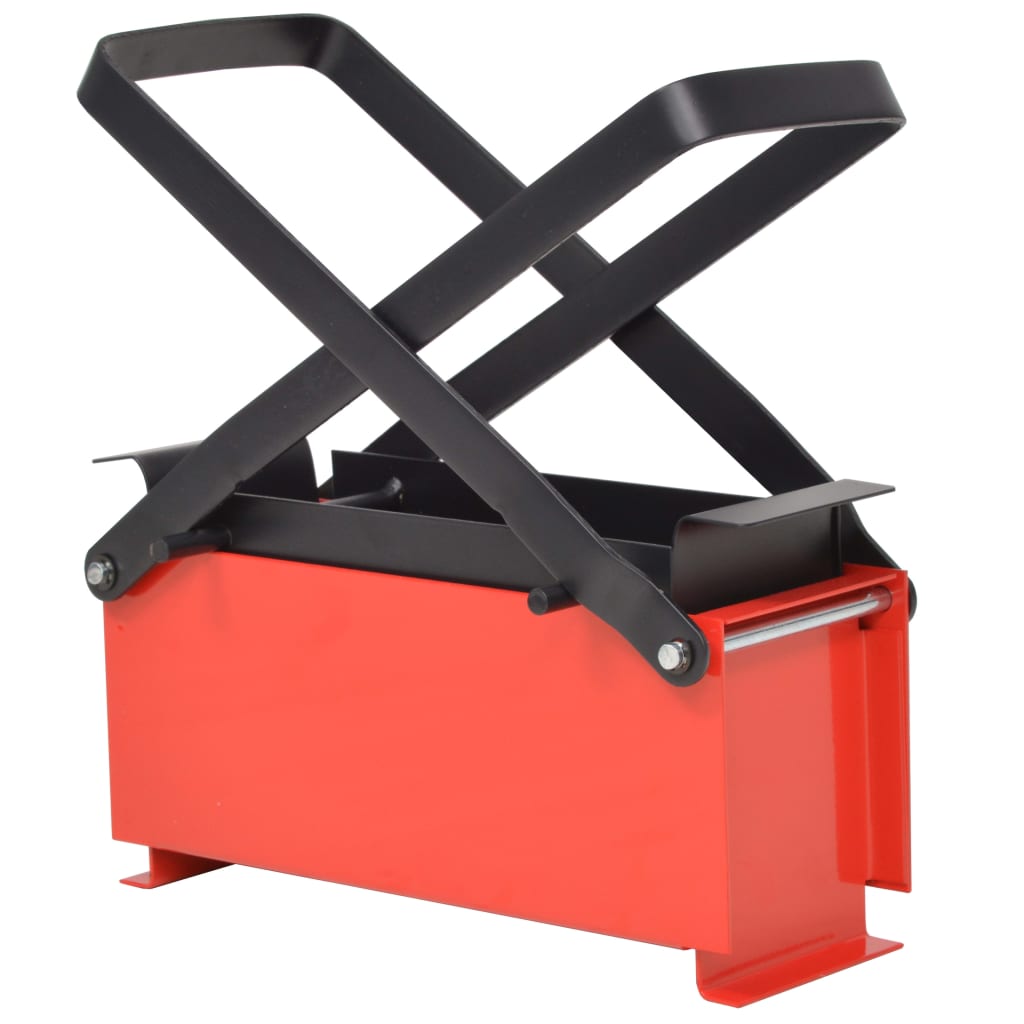 Paper Log Briquette Maker Steel 34x14x14 cm Black and Red - Discount Dealers