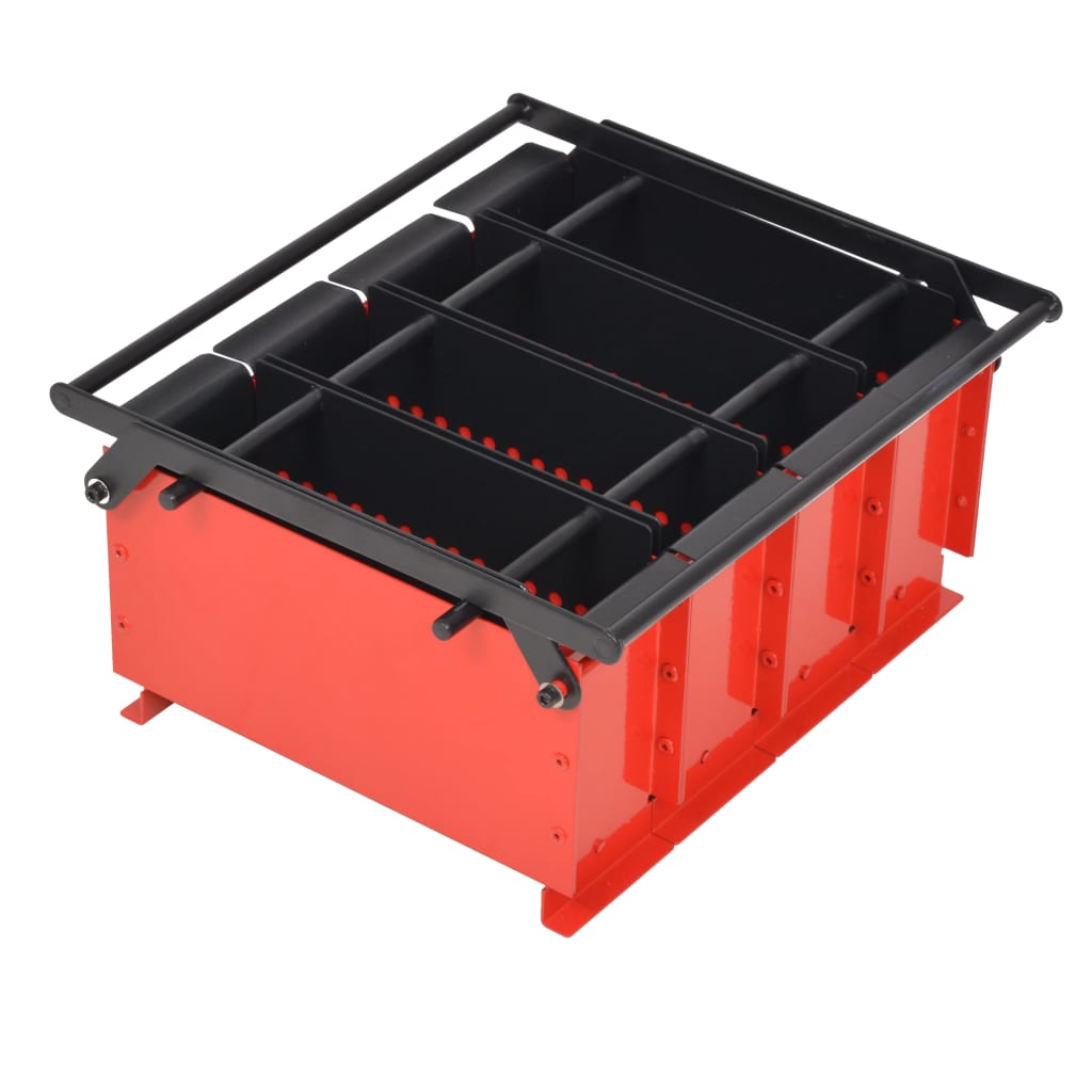 Paper Log Briquette Maker Steel 38x31x18 cm Black and Red - Charlotte Dunes