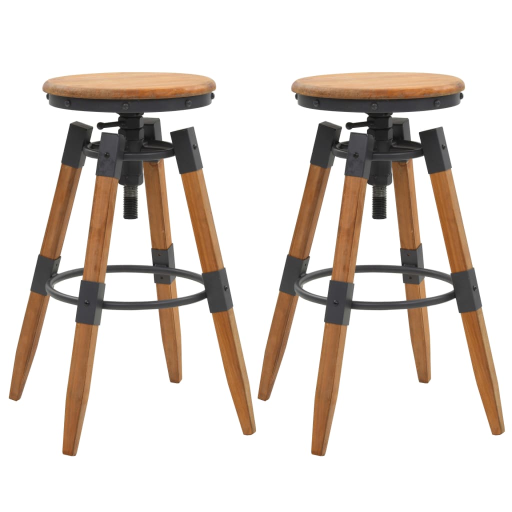 Bar Stools 2 pcs Solid Fir Wood - Merlin Deals