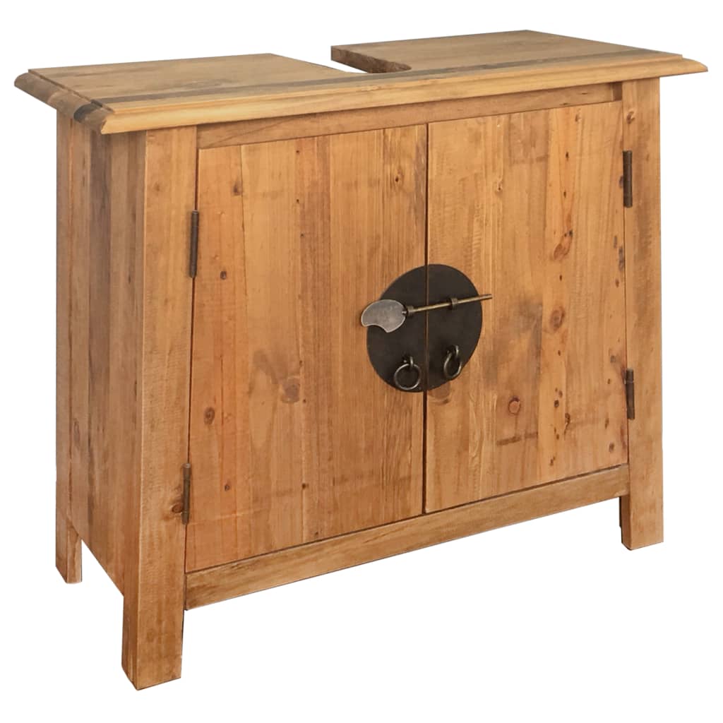 Bathroom Vanity Cabinet Solid Pinewood 70x32x63 cm - Direct Imports