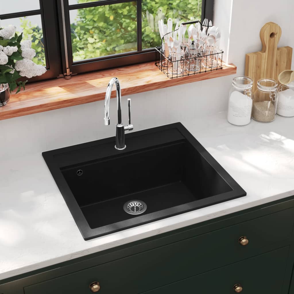 Granite Kitchen Sink Single Basin Black - Discount Dealers