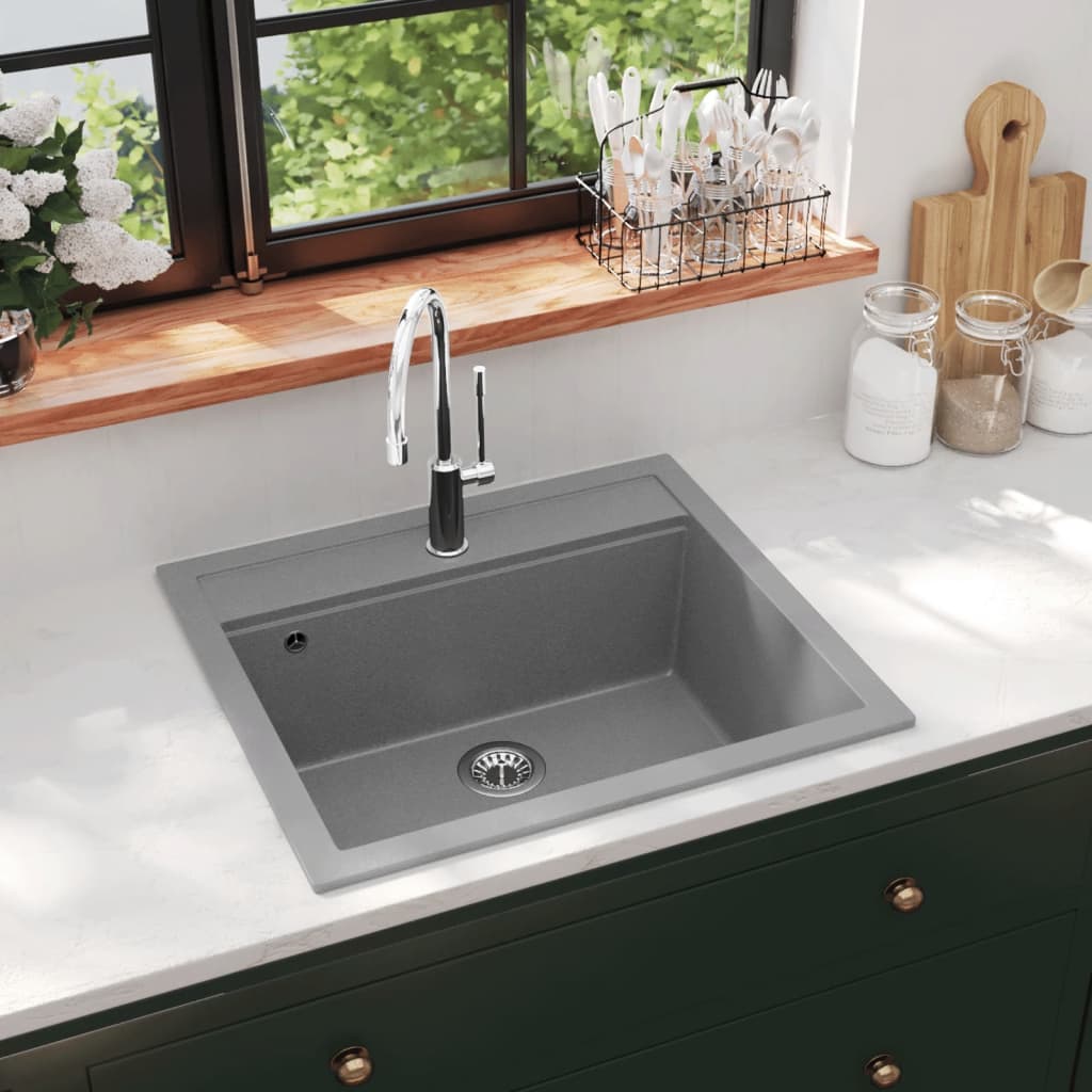 Granite Kitchen Sink Single Basin Grey - All Things Good