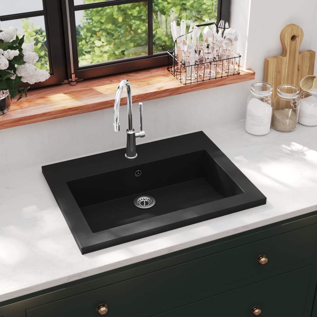 Granite Basin 600x450x120 mm Black - All Things Good