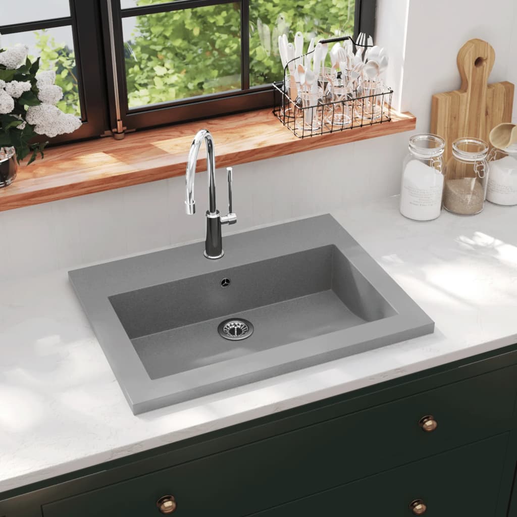Granite Basin 600x450x120 mm Grey - Design Hut