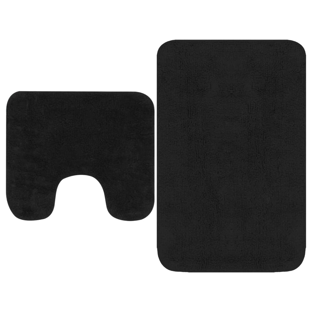 Bathroom Mat Set 2 Pieces Fabric Anthracite - R and M Furniture