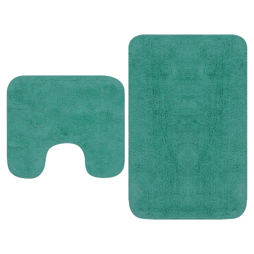 Bathroom Mat Set 2 Pieces Fabric Turquoise - R and M Furniture