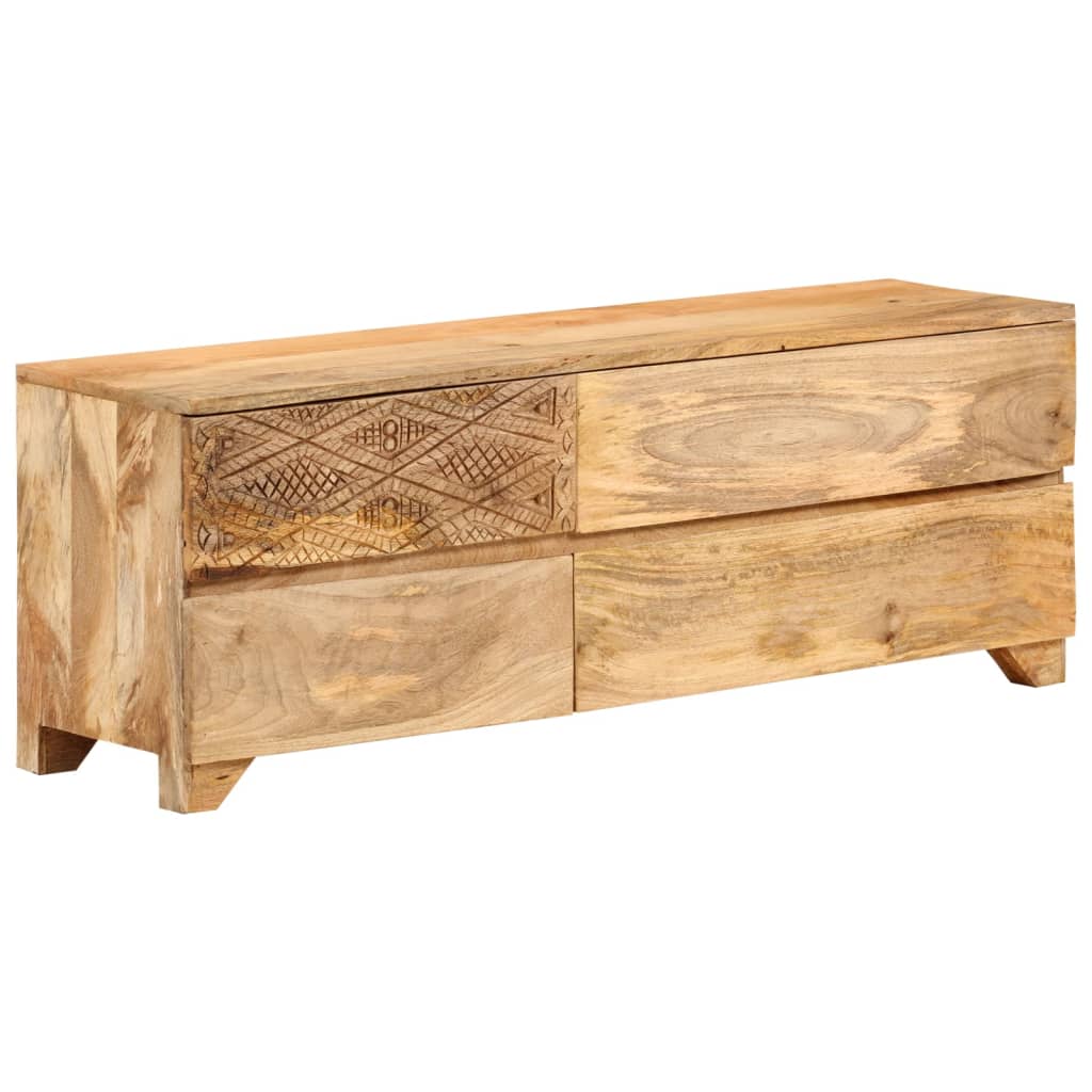 TV Cabinet Solid Mango Wood 110x30x40 cm - Style and Chic